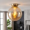 Moderne Kogel-plafondlamp Gastor met ronde amberkleurige glazen kap ø 25 cm, E27