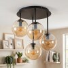 Modern kogellampje Gastor met een cluster van 4 amberkleurige glazen kappen ø 15 cm