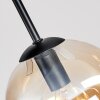 Modern kogellampje Gastor met een cluster van 4 amberkleurige glazen kappen ø 15 cm