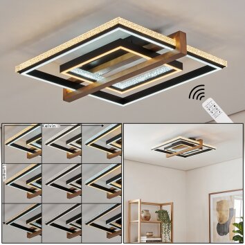 Selani LED plafondlamp met afstandsbediening, geometrisch lichtkader voor woonkamer