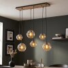 Boho cluster-hanglamp Koyoto, verstelbaar bij montage, 6 amberkleurige glazen bollen voor de eettafel