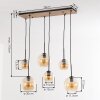 Koyoto 6-lichts hanglamp eettafel met bolvormige kappen, retro boho