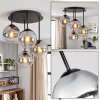 Moderne Cluster-plafondlamp Gastor met 4 bollen van helder en rookkleurig glas, ø 15 cm
