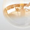Moderne Cluster-plafondlamp Chehalis met 4 amber- en heldere glazen bollen ø 15 cm
