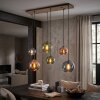 Hanglamp Koyoto, 6 gekleurde bollen in cluster, verstelbaar bij montage aan de eettafel