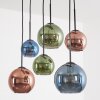 Hanglamp Koyoto, 6 gekleurde bollen in cluster, verstelbaar bij montage aan de eettafel