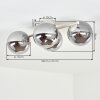 Moderne Cluster-plafondlamp Chehalis met vier rookglazen bollen, ø 15 cm