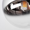 Plafondlamp Chehalis met glazen bollen, 4 stuks in chroom, helder en rookkleurig