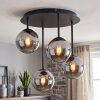Moderne cluster-plafondlamp Chehalis met 4 rook- en chroomkleurige glazen bollen