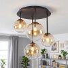 Kogellampje Chehalis, cluster met amberkleurige en heldere glazen bollen ø 12/15 cm