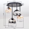 Chehalis 4-lichts retro plafondlamp met bollen voor woonkamer en eetkamer