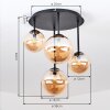 Chehalis plafondlamp 4-lichts met bolvormige kappen in retro vintage stijl