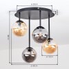 Chehalis plafondlamp met bolkappen, 4-lichts ronde plafondverlichting G9