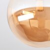 Plafondlamp Chehalis met glazen bollen, clusteropstelling met Amber glazen schermen ø 15 cm