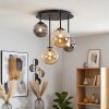 Chehalis 4-lichts plafondlamp met bolvormige kappen, G9, Ø 38 cm, retro