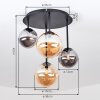 Chehalis 4-lichts plafondlamp met bolvormige kappen, G9, Ø 38 cm, retro