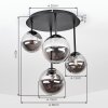 Kogellamp Chehalis, moderne cluster met 4 ronde rookglazen bollen ø 12/15 cm