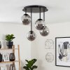 Moderne Cluster-plafondlamp Chehalis met 4 rookglazen bollen ø 12 cm