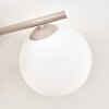 Kogellamp Gastor met clusteropstelling, 4 witte glazen bollen, zandkleurig metaal ø 41 cm