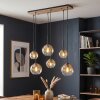 Koyoto 6-lichts E27 hanglamp met bolkappen, langwerpig voor eettafel