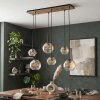 Koyoto 6-lichts E27 hanglamp met bolkappen, langwerpig voor eettafel