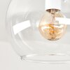Cluster-plafondlamp Koyoto met 5 heldere glazen bollen boven de eettafel
