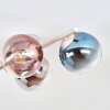 Plafondlamp met glazen bollen Koyoto, glazen bollen in groen, koper, helder en rookkleurig