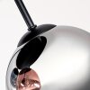 Cluster-plafondlamp Chehalis, 4 glazen bollen in blauw, chroom en groen