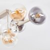 Moderne cluster-plafondlamp Gastor met 10 glazen bollen in amber, helder en rookkleurig