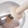 Moderne cluster-plafondlamp Gastor met 10 glazen bollen in amber, helder en rookkleurig