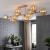 Zandkleurige cluster-plafondlamp Gastor met 10 amberkleurige glazen bollen ø 15 cm