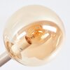 Zandkleurige cluster-plafondlamp Gastor met 10 amberkleurige glazen bollen ø 15 cm