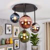 Chehalis retro plafondlamp met 4 bolvormige kappen, rond design voor woonkamer