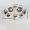 Moderne cluster-plafondlamp Koyoto met 7 rook- en heldere glazen bollen