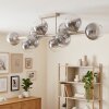 10-lichts moderne Cluster-plafondlamp Koyoto met rookkleurige glazen bollen