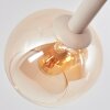 Moderne cluster-plafondlamp Koyoto met 10 amberkleurige glazen bollen