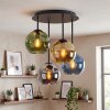 Moderne Cluster-plafondlamp Koyoto met vier bonte glazen bollen, ø 15 cm, E14
