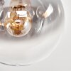 Plafondlamp met glazen bollen Gastor, 5 lichtpunten in amber, helder en rookglas