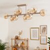 Moderne Cluster-plafondlamp Koyoto met 10 amberkleurige en heldere glazen bollen