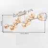 Moderne Cluster-plafondlamp Koyoto met 10 amberkleurige en heldere glazen bollen