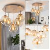 Gastor ronde retro vintage 5-lichts plafondlamp met bolkappen, E14, ø 45 cm