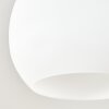 Plafondlamp met glazen bollen Koyoto, cluster met 5 witte kappen voor de eettafel