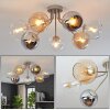 Moderne Cluster-plafondlamp Koyoto met 7 bollen in amber, chroom, helder en rookkleurig