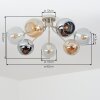 Moderne Cluster-plafondlamp Koyoto met 7 bollen in amber, chroom, helder en rookkleurig