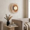 Liriel retro LED wandlamp rond, decoratieve muurverlichting met reliëf-ringen
