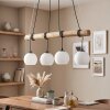 Koyoto houten eettafel hanglamp met boomstam-staaf, 4-lichts, lengte 80 cm