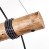 Koyoto houten eettafel hanglamp met boomstam-staaf, 4-lichts, lengte 80 cm