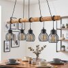 Oravi houten balk hanglamp, 5-lichts E27, lengte 100 cm, kooikappen