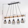Oravi houten balk hanglamp, 5-lichts E27, lengte 100 cm, kooikappen