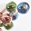 Kogellampje Koyoto, cluster met 10 blauwe, groene en koperkleurige glazen bollen ø 15 cm